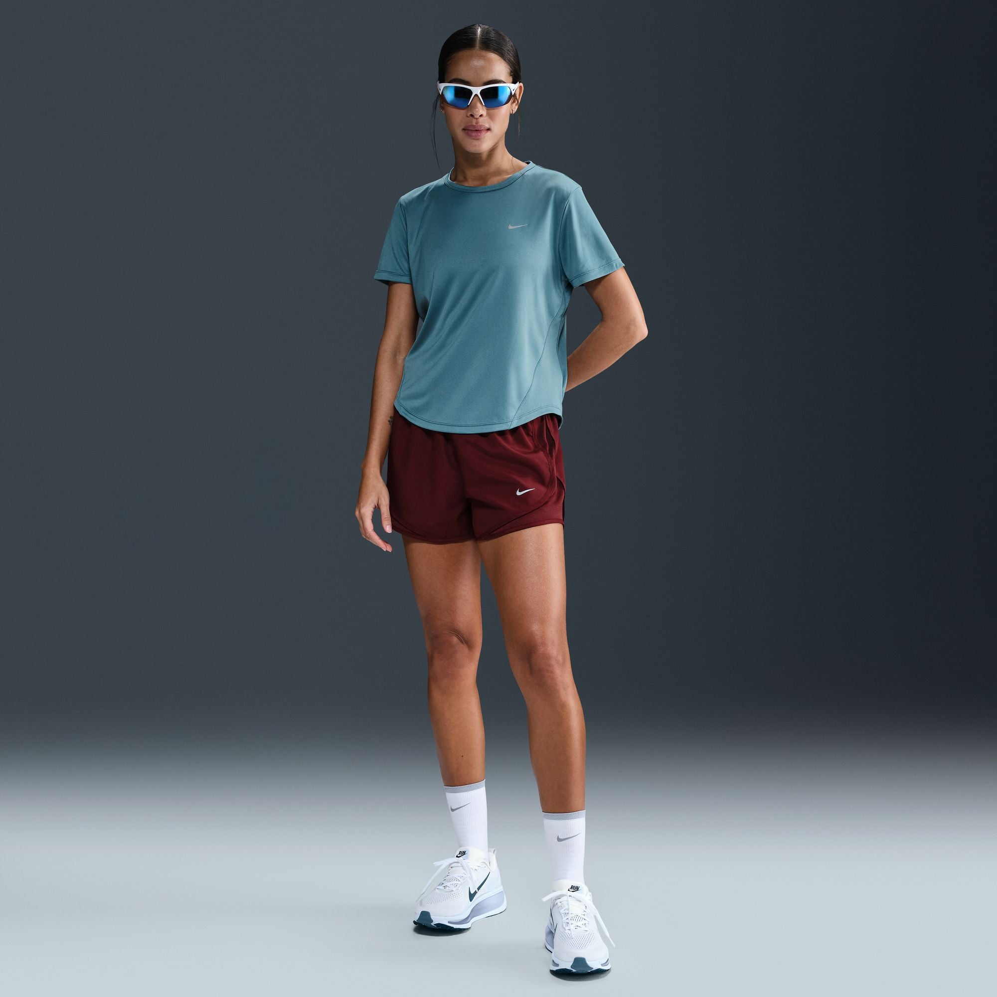 Nike Tempo Women's Dri-FIT SS Running Top - Smoky Blue