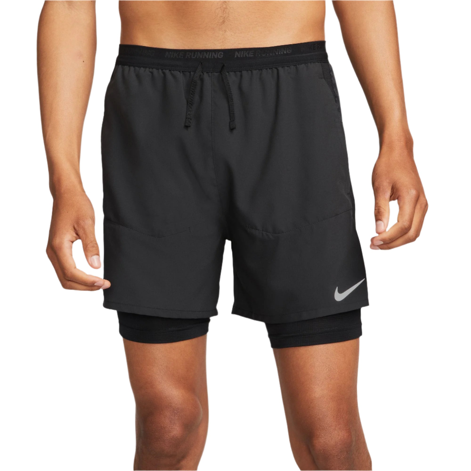 Nike Dri-Fit Stride 5 inch Hybrid Short Men's - Black/Black/Reflective Silver