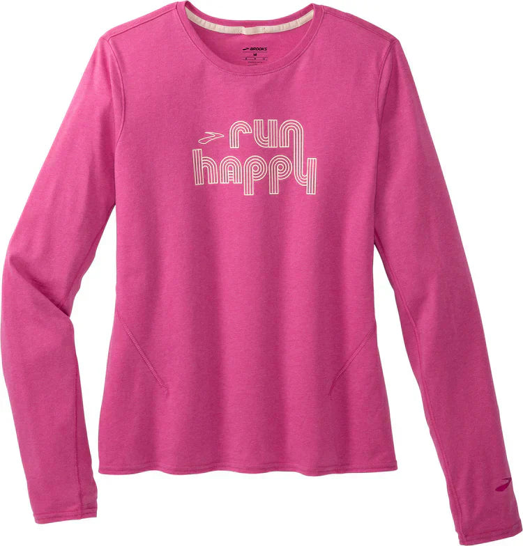 Brooks Distance Long Sleeve Top 2.0 Women's  -Frosted Mauve/Retro RH